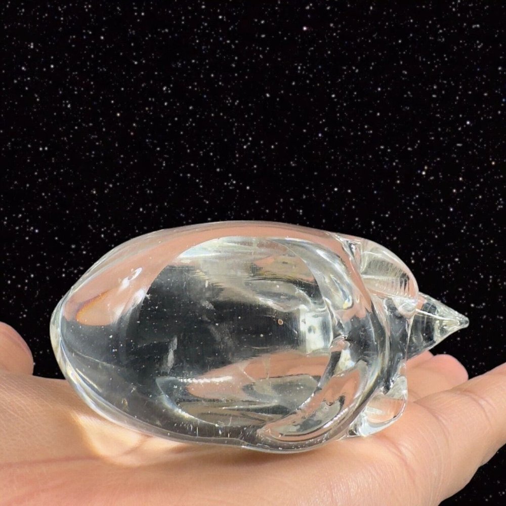 Whimsical Clear Art Glass Bunny Rabbit Figurine Small House Decor Glass Figure - Picture 12 of 14